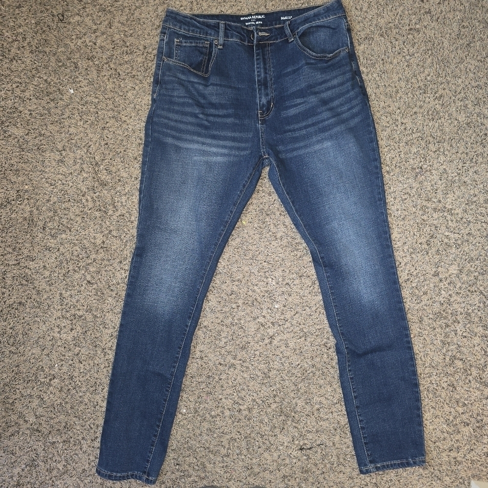 Banana Republic Travel Jeans Men’s 34x32 Slim Fit Blue Stretch Denim